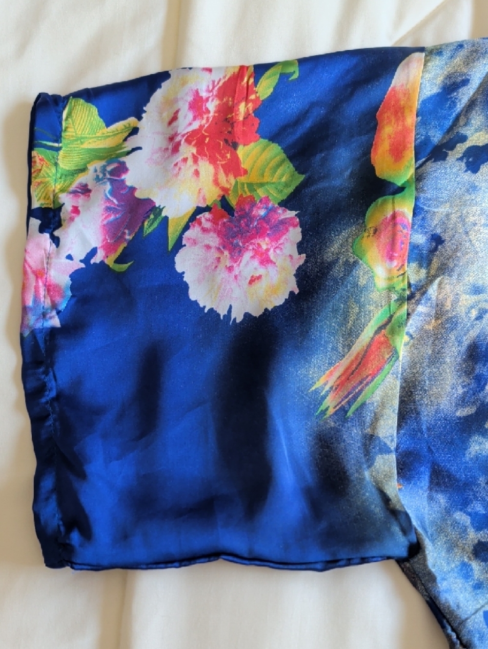 Genuine People Floral Blue Kimono Style Top - Size M - Picture 4 of 8